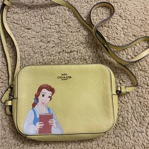 Coach (Belle) Light Yellow Crossbody Bag with Character Print